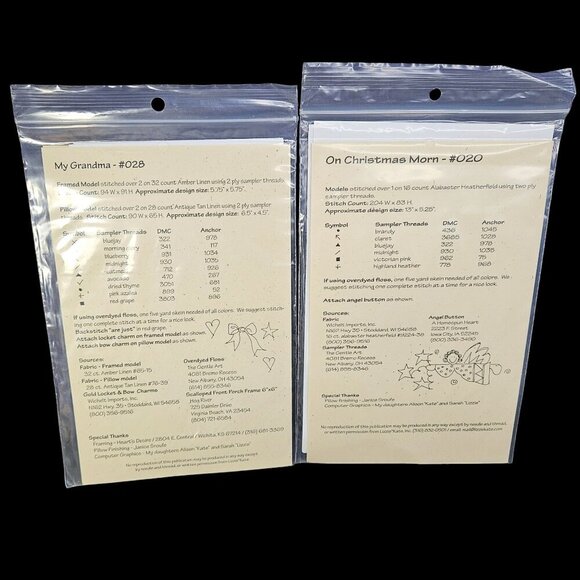 Lizzie Kate My Grandma and Christmas Morn Sayings Cross Stitch Patterns Lot of 2 - Picture 6 of 6